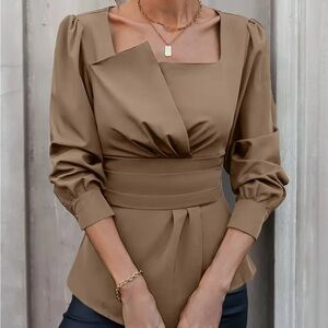 NWOT Elegant Brown Women's Top